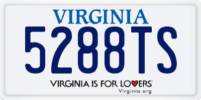 VA license plate 5288TS