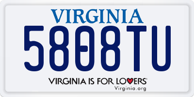 VA license plate 5808TU