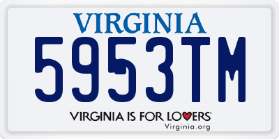VA license plate 5953TM