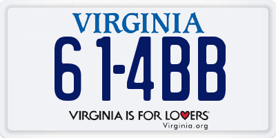 VA license plate 614BB