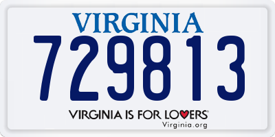 VA license plate 729813
