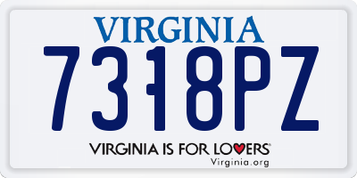 VA license plate 7318PZ
