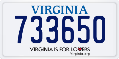 VA license plate 733650