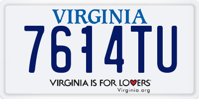VA license plate 7614TU
