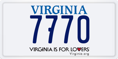VA license plate 7770