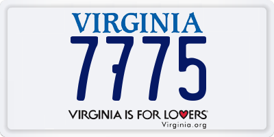 VA license plate 7775