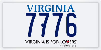 VA license plate 7776