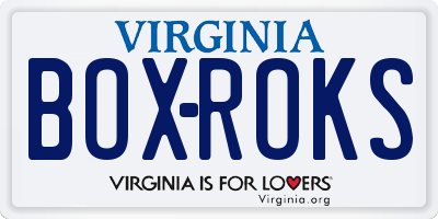VA license plate BOXROKS