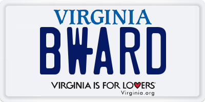 VA license plate BWARD