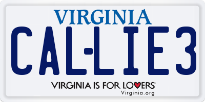 VA license plate CALLIE3
