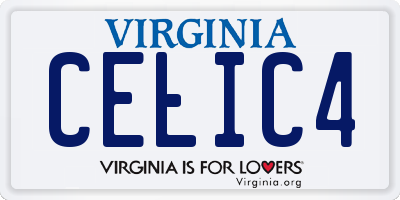 VA license plate CELIC4