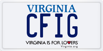 VA license plate CFIG