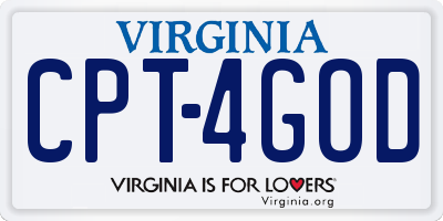 VA license plate CPT4GOD