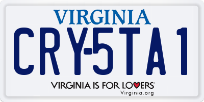 VA license plate CRY5TA1