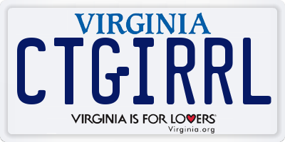 VA license plate CTGIRRL