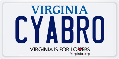 VA license plate CYABRO