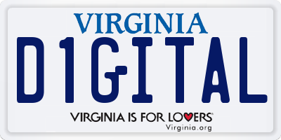 VA license plate D1GITAL