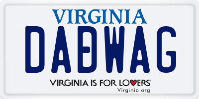 VA license plate DADWAG