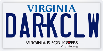 VA license plate DARKCLW