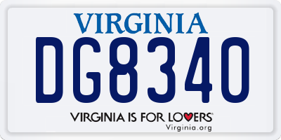 VA license plate DG8340