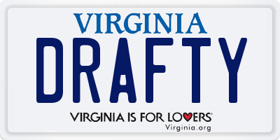 VA license plate DRAFTY