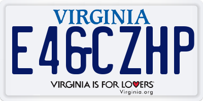 VA license plate E46CZHP