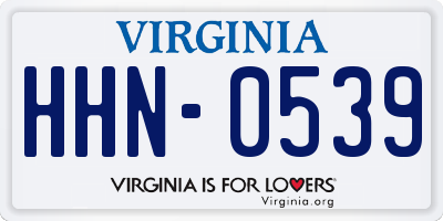 VA license plate HHN0539
