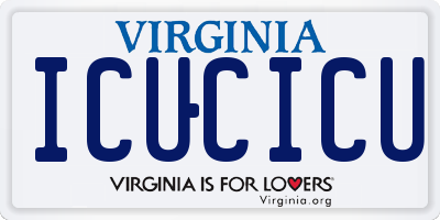 VA license plate ICUCICU