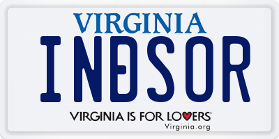 VA license plate INDSOR