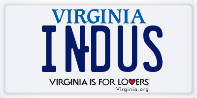 VA license plate INDUS