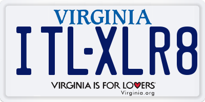 VA license plate ITLXLR8