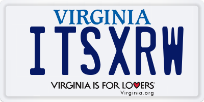 VA license plate ITSXRW
