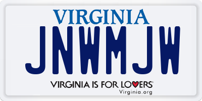 VA license plate JNWMJW