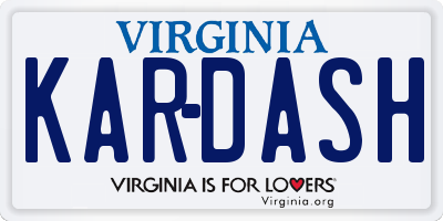VA license plate KARDASH