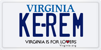 VA license plate KEREM