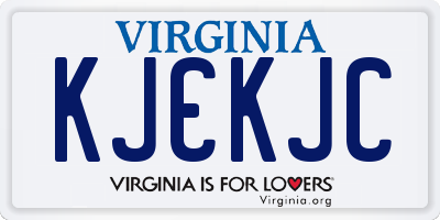 VA license plate KJCKJC