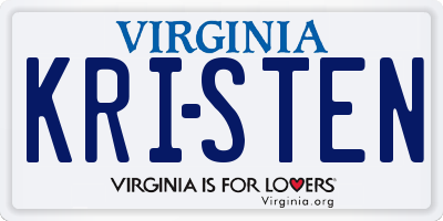VA license plate KRISTEN