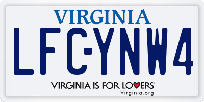 VA license plate LFCYNW4