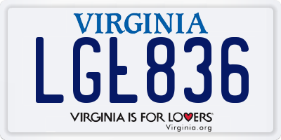 VA license plate LGL836
