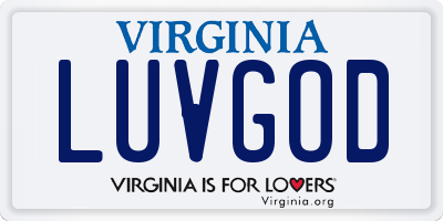 VA license plate LUVGOD