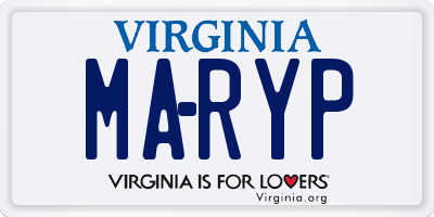 VA license plate MARYP