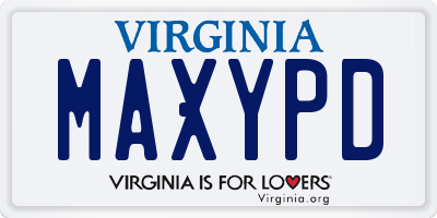 VA license plate MAXYPD