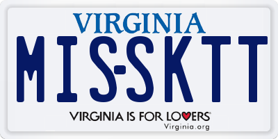 VA license plate MISSKTT