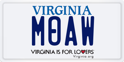 VA license plate MOAW