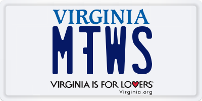 VA license plate MTWS