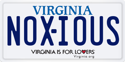 VA license plate NOXIOUS