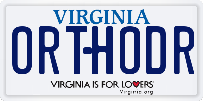 VA license plate ORTHODR