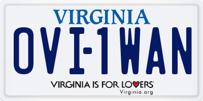 VA license plate OVI1WAN