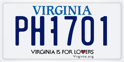 VA license plate PH1701