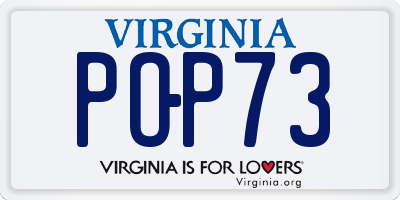 VA license plate POP73
